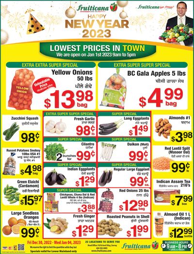 Fruiticana (Greater Vancouver) Flyer December 30 to January 4