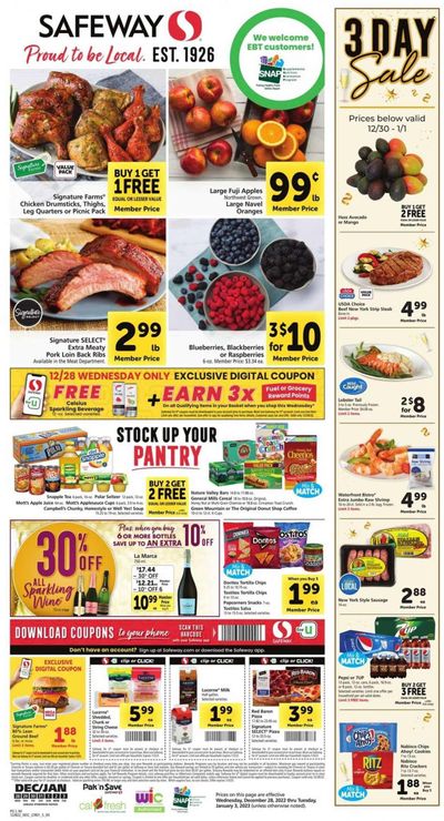 Safeway (CA, HI, OR, WA) Weekly Ad Flyer Specials December 28 to January 3, 2023