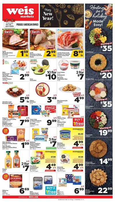Weis (MD, NY, PA) Weekly Ad Flyer Specials December 29 to January 4, 2023