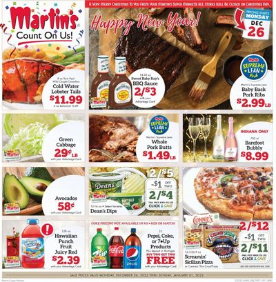Martin’s (IN, MI) Weekly Ad Flyer Specials December 26 to January 1, 2023