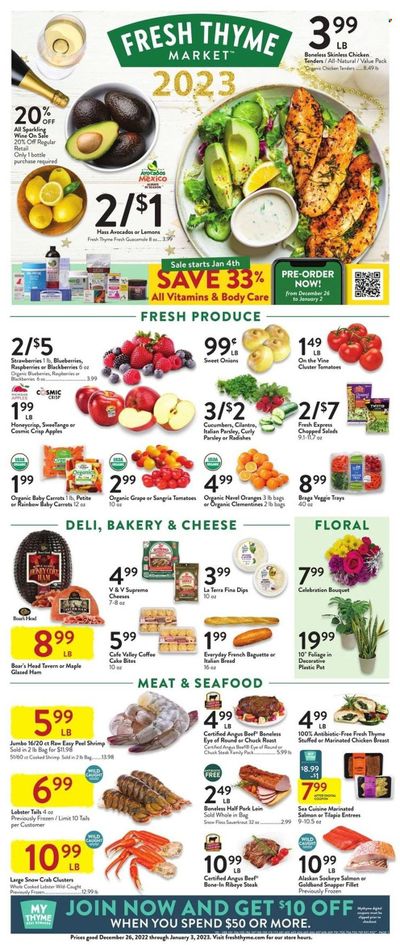 Fresh Thyme Weekly Ad Flyer Specials December 26 to January 3, 2023