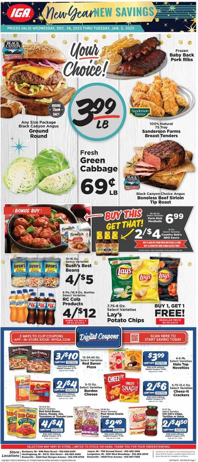 IGA (IN) Weekly Ad Flyer Specials December 28 to January 3, 2023