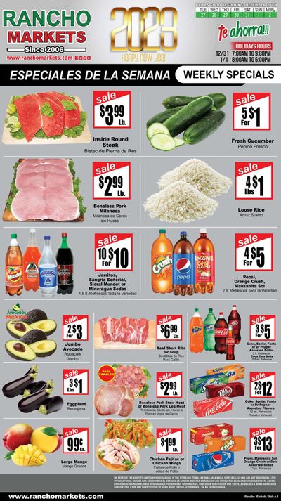 Rancho Markets (UT) Weekly Ad Flyer Specials December 27 to January 2, 2023