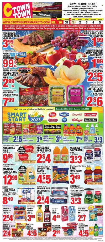 C-Town (CT, FL, MA, NJ, NY, PA) Weekly Ad Flyer Specials December 30 to January 5, 2023