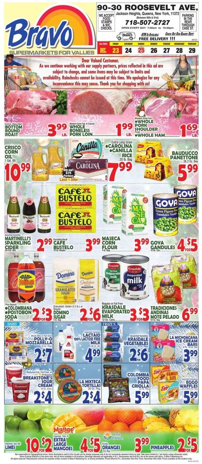 Bravo Supermarkets (CT, FL, MA, NJ, NY, PA) Weekly Ad Flyer Specials December 23 to December 29, 2022