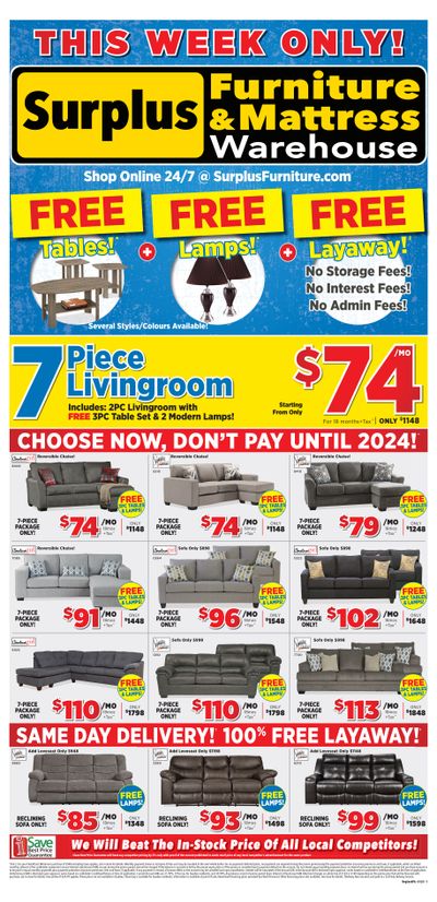 Surplus Furniture & Mattress Warehouse (Prince Albert) Flyer January 2 to 8