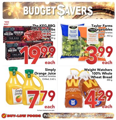 Buy-Low Foods Budget Savers Monthly Flyer January 1 to 31