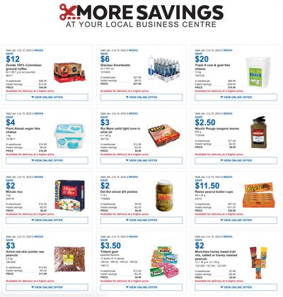 Costco Canada Business Centre Instant Savings Coupons / Flyer, until January 15