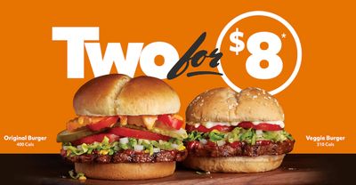 Harvey's Canada Promotions: Two Original or Veggie Burgers For $8.00 & Faves Under $5