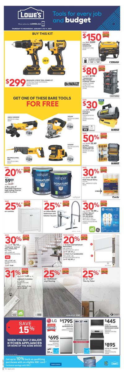 Lowe's (West) Flyer January 5 to 11