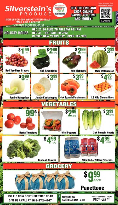 Silverstein's Produce Flyer January 3 to 7