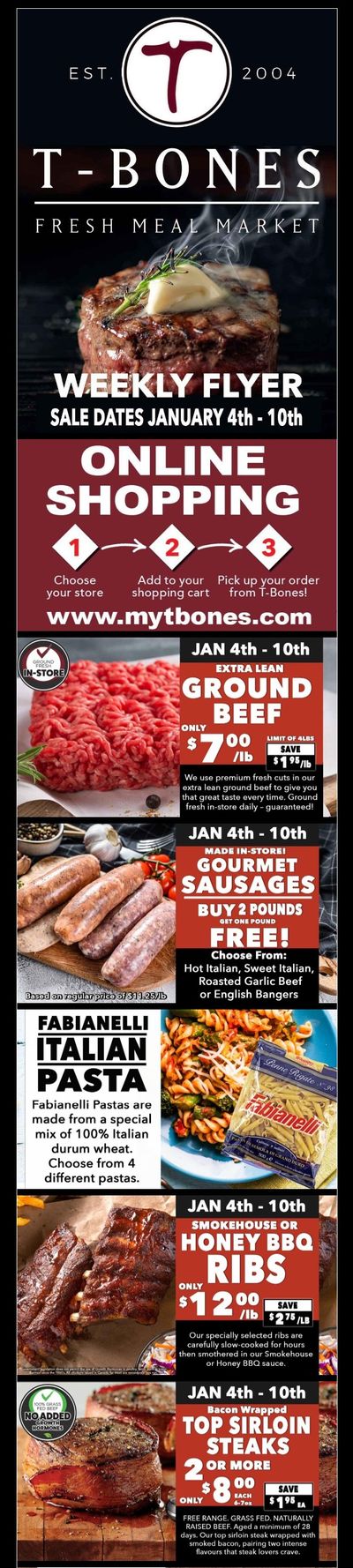 T-Bone's Flyer January 4 to 10