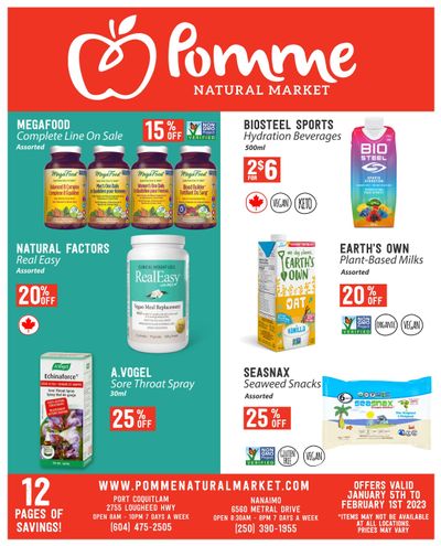 Pomme Natural Market Monthly Specials Flyer January 5 to February 1