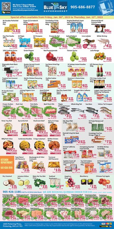 Blue Sky Supermarket (Pickering) Flyer January 6 to 12