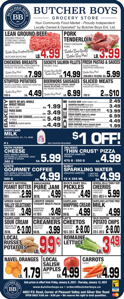 Butcher Boys Grocery Store Flyer January 6 to 12