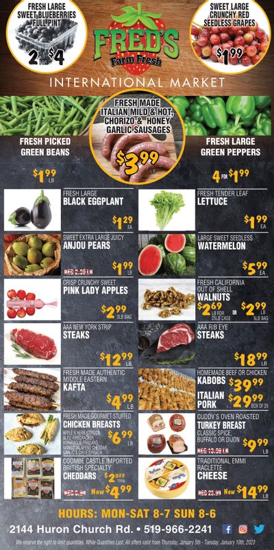 Fred's Farm Fresh Flyer January 5 to 10