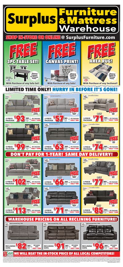Surplus Furniture & Mattress Warehouse (Thunder Bay) Flyer January 9 to 29