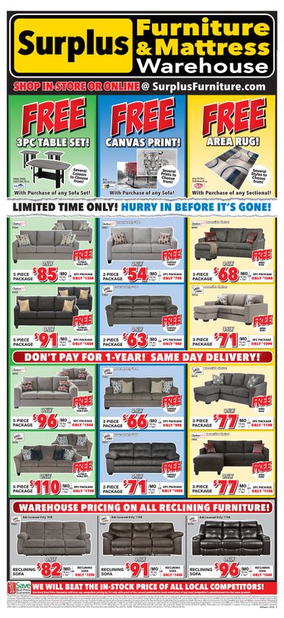 Surplus Furniture & Mattress Warehouse (St. Catharines) Flyer January 9 to 29