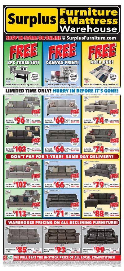 Surplus Furniture & Mattress Warehouse (Regina) Flyer January 9 to 29