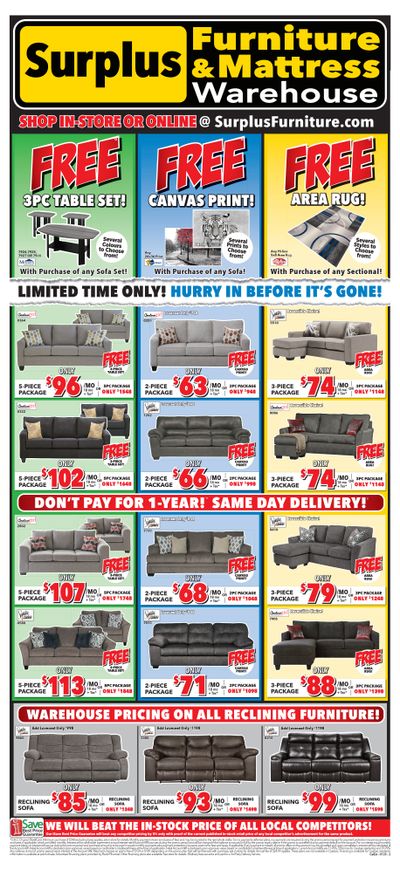 Surplus Furniture & Mattress Warehouse (Edmonton) Flyer January 9 to 29