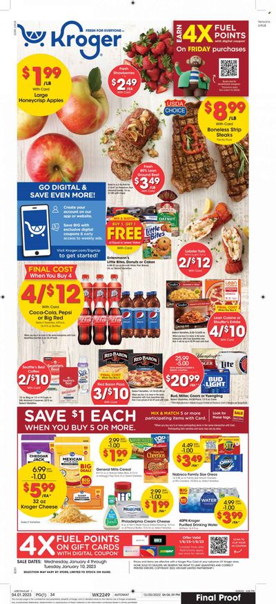 Kroger (KY) Weekly Ad Flyer Specials January 4 to January 10, 2023