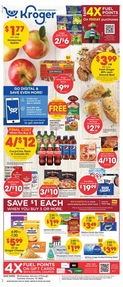 Kroger (MS) Weekly Ad Flyer Specials January 4 to January 10, 2023