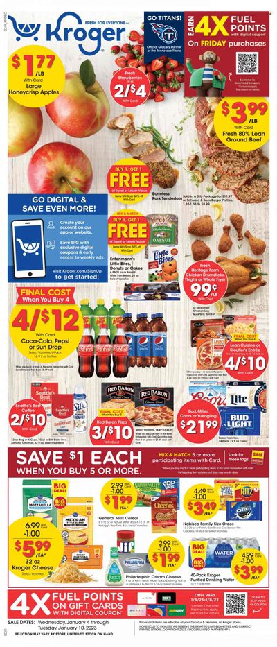 Kroger (AL) Weekly Ad Flyer Specials January 4 to January 10, 2023