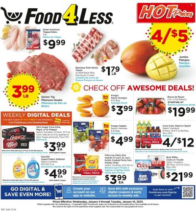 Food 4 Less (CA) Weekly Ad Flyer Specials January 4 to January 10, 2023