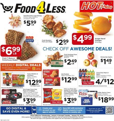 Food 4 Less (IN) Weekly Ad Flyer Specials January 4 to January 10, 2023