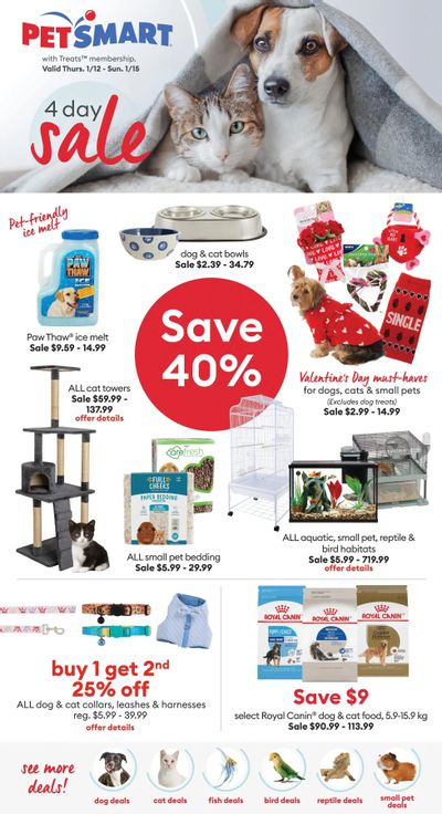 PetSmart 4-Day Sale Flyer January 12 to 15