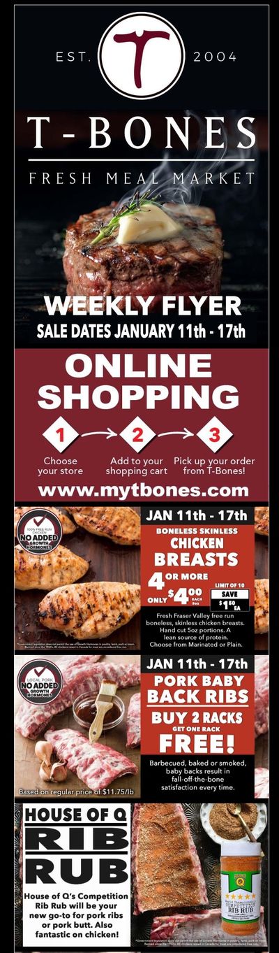 T-Bone's Flyer January 11 to 17