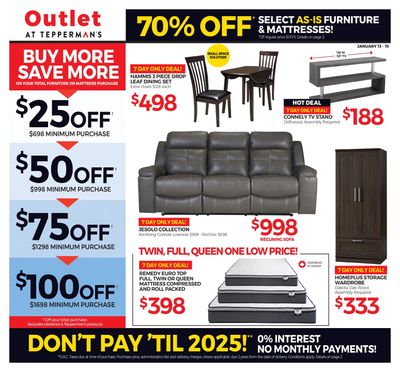 Outlet at Tepperman's Flyer January 13 to 19
