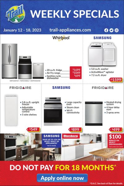 Trail Appliances (AB & SK) Flyer January 12 to 18