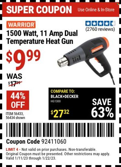Harbor Freight Weekly Ad Flyer Specials January 11 to January 22, 2023