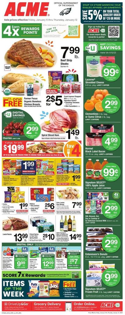 ACME (DE, NJ, NY, PA) Weekly Ad Flyer Specials January 6 to January 12, 2023