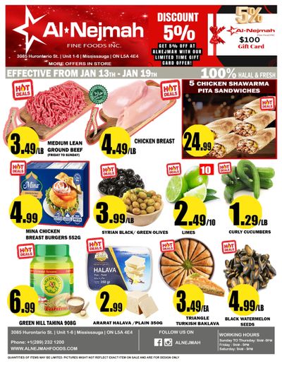 Alnejmah Fine Foods Inc. Flyer January 13 to 19