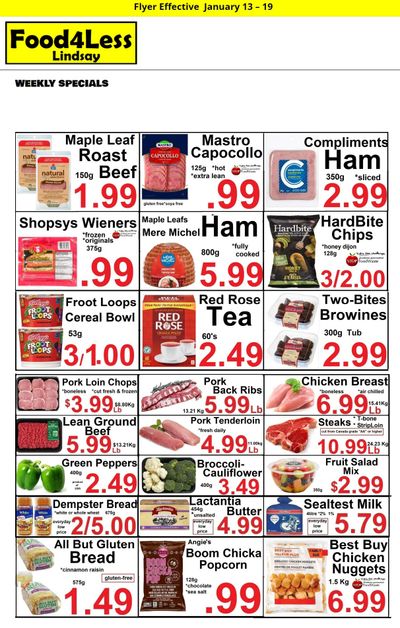 Food 4 Less (Lindsay) Flyer January 13 to 19