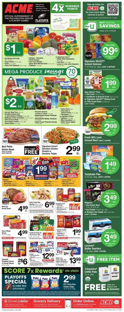 ACME (DE, NJ, NY, PA) Weekly Ad Flyer Specials January 13 to January 19, 2023