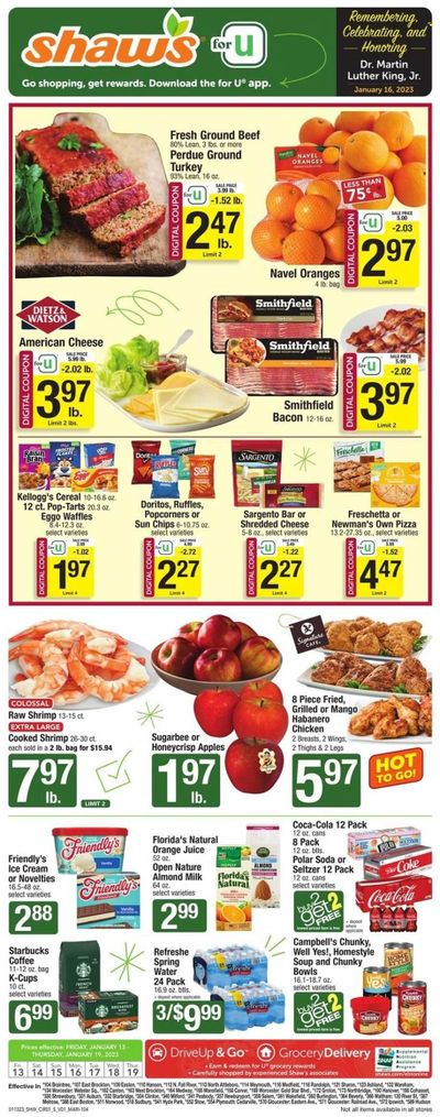 Shaw’s (MA, ME, NH, RI, VT) Weekly Ad Flyer Specials January 13 to January 19, 2023