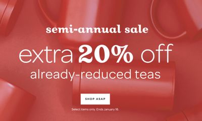 DAVIDsTEA Canada Semi-Annual Sale: Save Extra 20% OFF Already-Reduced Teas