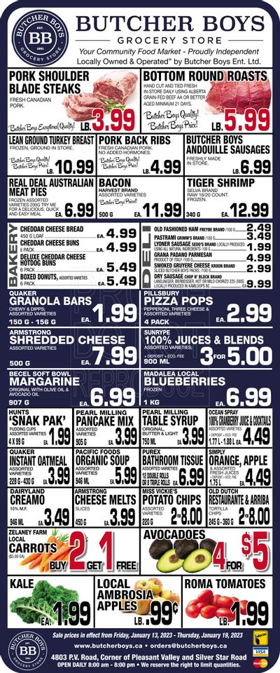 Butcher Boys Grocery Store Flyer January 13 to 19