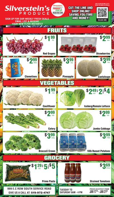 Silverstein's Produce Flyer January 17 to 21