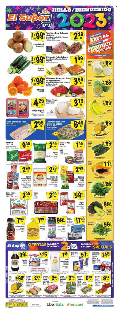 El Super (TX) Weekly Ad Flyer Specials January 11 to January 17, 2023