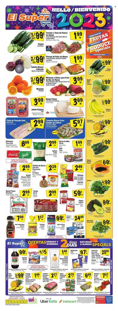 El Super (CA) Weekly Ad Flyer Specials January 11 to January 17, 2023