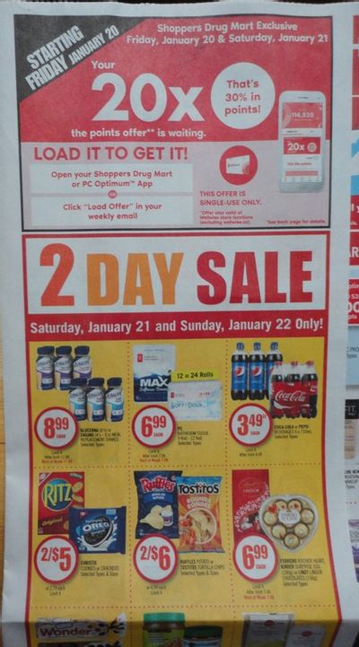 Shoppers Drug Mart Canada Flyer Sneak Peek: Get 20x The PC Optimum Points January 20th & 21st