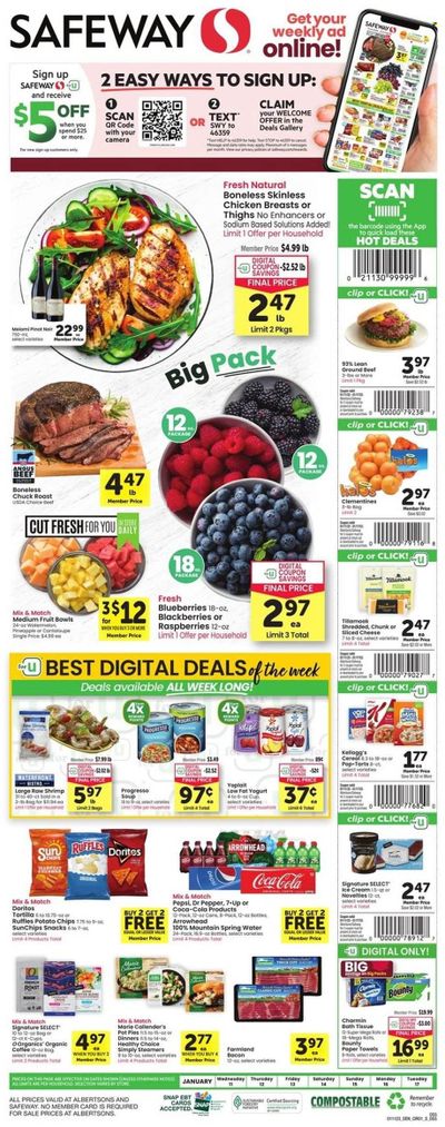 Safeway (SD) Weekly Ad Flyer Specials January 11 to January 17, 2023