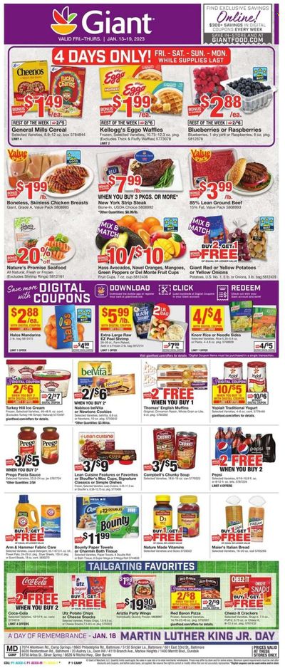 Giant Food (DE, MD, VA) Weekly Ad Flyer Specials January 13 to January 19, 2023