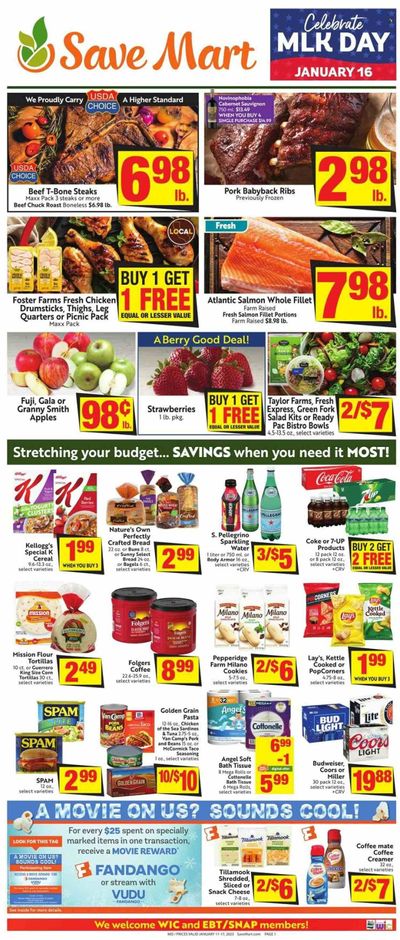 Save Mart (CA, NV) Weekly Ad Flyer Specials January 11 to January 17, 2023