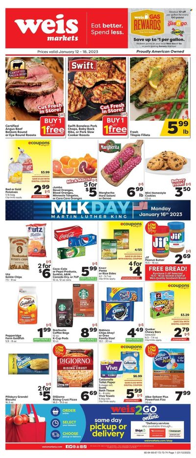 Weis (MD, NY, PA) Weekly Ad Flyer Specials January 12 to January 18, 2023