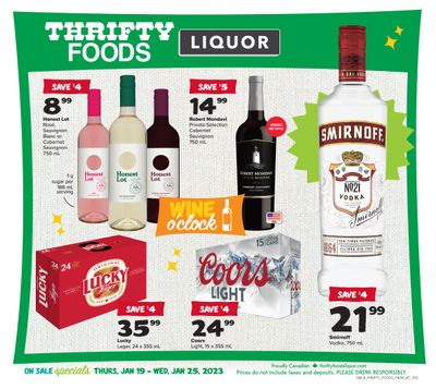 Thrifty Foods Liquor Flyer January 19 to 25